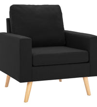 2-tlg. Sofagarnitur Stoff Schwarz