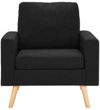 2-tlg. Sofagarnitur Stoff Schwarz