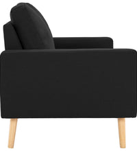 2-tlg. Sofagarnitur Stoff Schwarz