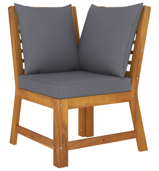 Modular-Sofa-Eckteil mit Dunkelgrauen Kissen Massivholz Akazie