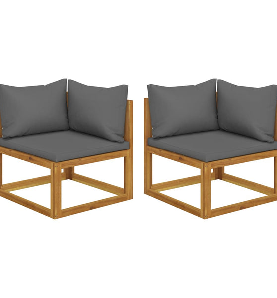 Modular-Ecksofas 2 Stk. mit Auflagen Dunkelgrau