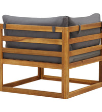 Modular-Ecksofas 2 Stk. mit Auflagen Dunkelgrau