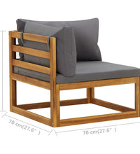 Modular-Ecksofas 2 Stk. mit Auflagen Dunkelgrau