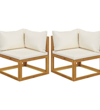 Modulare Ecksofas 2 Stk. mit Auflagen Cremeweiß