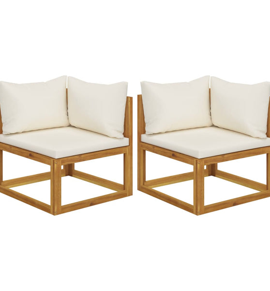 Modulare Ecksofas 2 Stk. mit Auflagen Cremeweiß