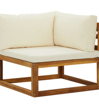 Modulare Ecksofas 2 Stk. mit Auflagen Cremeweiß