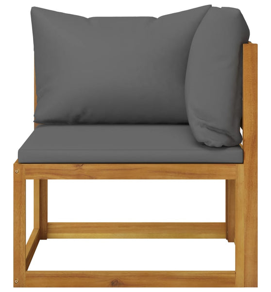2-tlg. Sofa-Set mit dunkelgrauen Kissen Akazie Massivholz