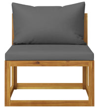 2-tlg. Sofa-Set mit dunkelgrauen Kissen Akazie Massivholz