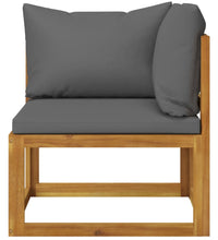 Modular-Ecksofa mit Dunkelgrauen Kissen Akazie Massivholz