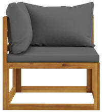 Modular-Ecksofa mit Dunkelgrauen Kissen Akazie Massivholz