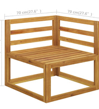 Modular-Ecksofa mit Dunkelgrauen Kissen Akazie Massivholz