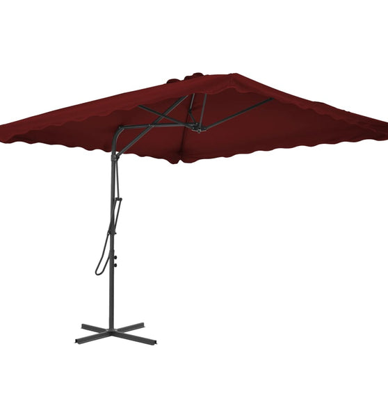 Sonnenschirm mit Stahl-Mast 250x250x230 cm Bordeauxrot