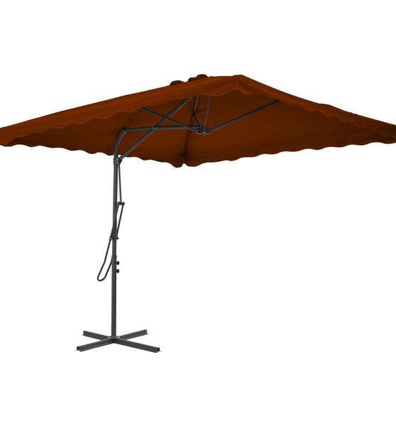 Sonnenschirm mit Stahl-Mast 250x250x230 cm Terrakotta