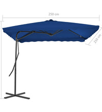 Sonnenschirm mit Stahl-Mast 250x250x230 cm Blau