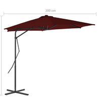 Sonnenschirm mit Stahl-Mast 300x230 cm Bordeauxrot