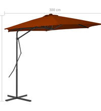 Sonnenschirm mit Stahl-Mast 300x230 cm Terrakotta