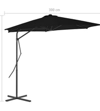 Sonnenschirm mit Stahl-Mast 300x230 cm Schwarz