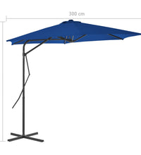 Sonnenschirm mit Stahl-Mast 300x230 cm Blau