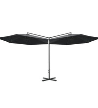 Doppel-Sonnenschirm mit Stahl-Mast 600 cm Anthrazit