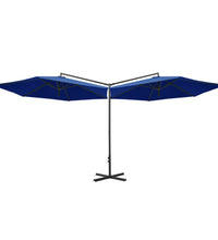 Doppel-Sonnenschirm mit Stahl-Mast 600 cm Azurblau