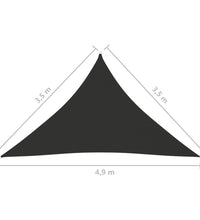 Sonnensegel Oxford-Gewebe Dreieckig 3,5x3,5x4,9 m Anthrazit