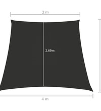 Sonnensegel Oxford-Gewebe Trapezförmig 2/4x3 m Anthrazit