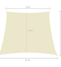 Sonnensegel Oxford-Gewebe Trapezförmig 2/4x3 m Cremeweiß