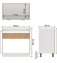 Spülenunterschrank Sonoma-Eiche 80x46x81,5 cm Holzwerkstoff