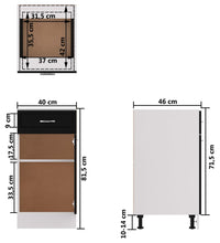 Schubunterschrank Schwarz 40x46x81,5 cm Holzwerkstoff