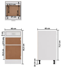 Schubunterschrank Hochglanz-Weiß 40x46x81,5 cm Holzwerkstoff