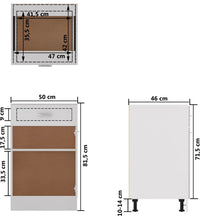 Schubunterschrank Weiß 50x46x81,5 cm Holzwerkstoff