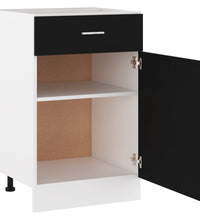 Schubunterschrank Schwarz 50x46x81,5 cm Holzwerkstoff