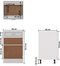 Schubunterschrank Hochglanz-Weiß 50x46x81,5 cm Holzwerkstoff