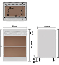 Schubunterschrank Weiß 60x46x81,5 cm Holzwerkstoff