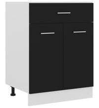 Schubunterschrank Schwarz 60x46x81,5 cm Holzwerkstoff