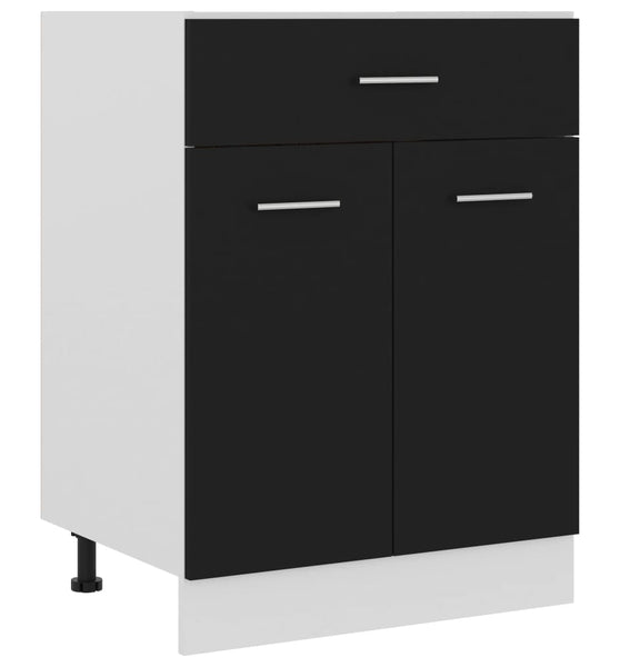 Schubunterschrank Schwarz 60x46x81,5 cm Holzwerkstoff