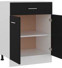 Schubunterschrank Schwarz 60x46x81,5 cm Holzwerkstoff