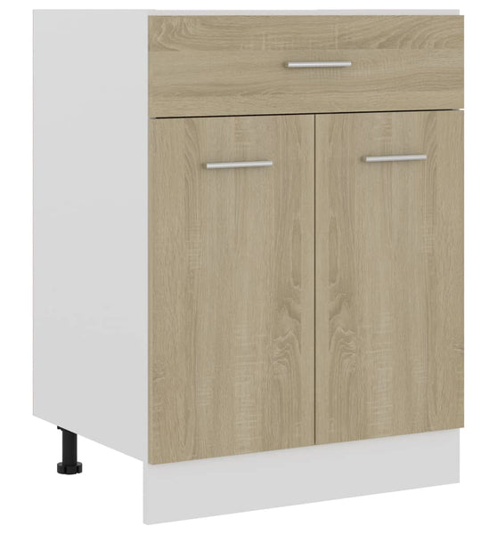 Schubunterschrank Sonoma-Eiche 60x46x81,5 cm Holzwerkstoff