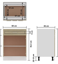 Schubunterschrank Sonoma-Eiche 60x46x81,5 cm Holzwerkstoff