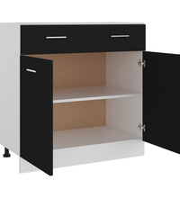 Schubunterschrank Schwarz 80x46x81,5 cm Holzwerkstoff