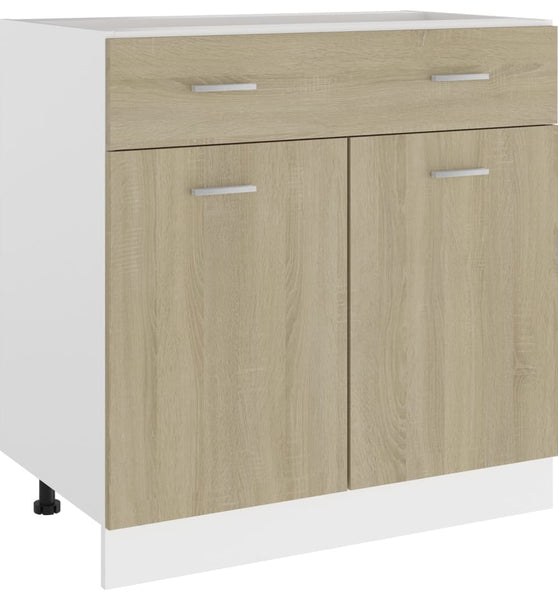 Schubunterschrank Sonoma-Eiche 80x46x81,5 cm Holzwerkstoff