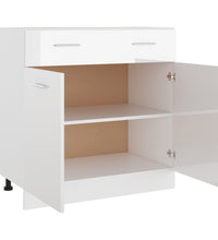 Schubunterschrank Hochglanz-Weiß 80x46x81,5 cm Holzwerkstoff