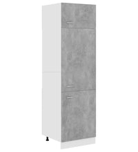 Kühlumbauschrank Betongrau 60x57x207 cm Holzwerkstoff