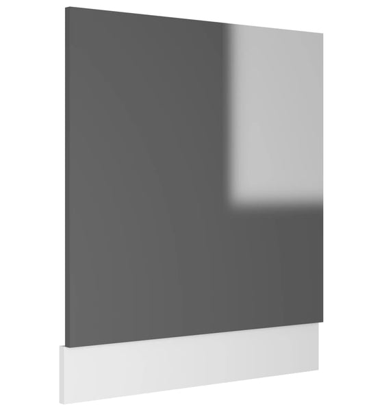 Geschirrspülerblende Hochglanz-Grau 59,5x3x67 cm Holzwerkstoff