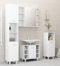 Badezimmerschrank Weiß 30x30x95 cm Holzwerkstoff