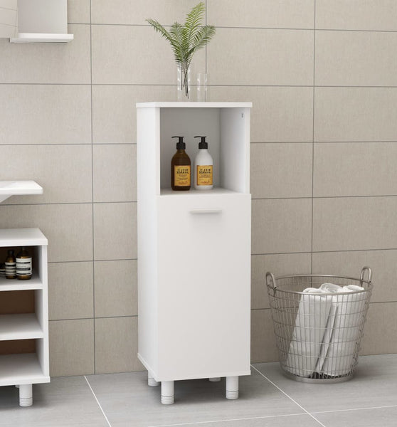 Badezimmerschrank Weiß 30x30x95 cm Holzwerkstoff