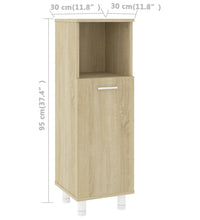 Badezimmerschrank Sonoma-Eiche 30x30x95 cm Holzwerkstoff