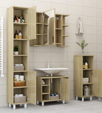 Badezimmerschrank Sonoma-Eiche 30x30x95 cm Holzwerkstoff