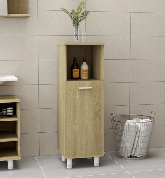Badezimmerschrank Sonoma-Eiche 30x30x95 cm Holzwerkstoff