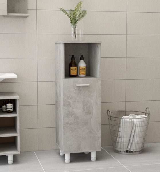 Badezimmerschrank Betongrau 30x30x95 cm Holzwerkstoff